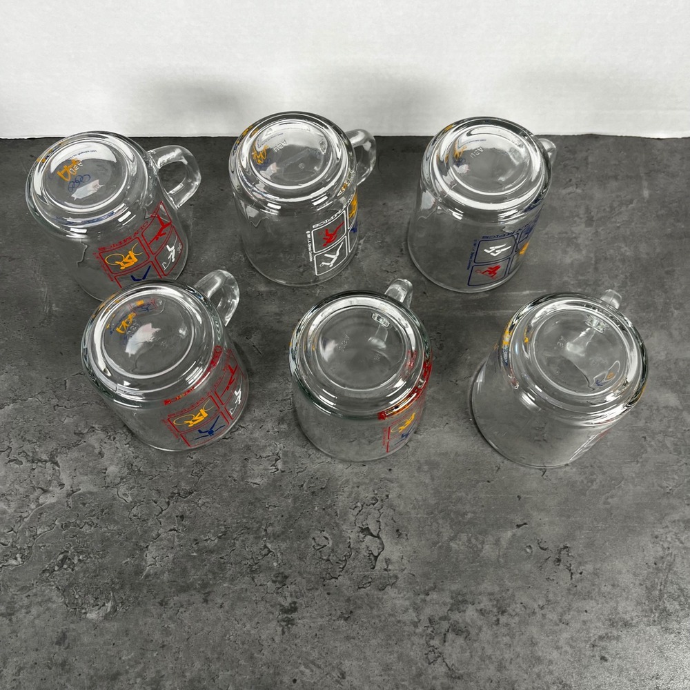 Vintage 1984 McDonald's Los‎ Angeles Olympic Games Glass Mugs Set of 6 VTG - Picture 9 of 9